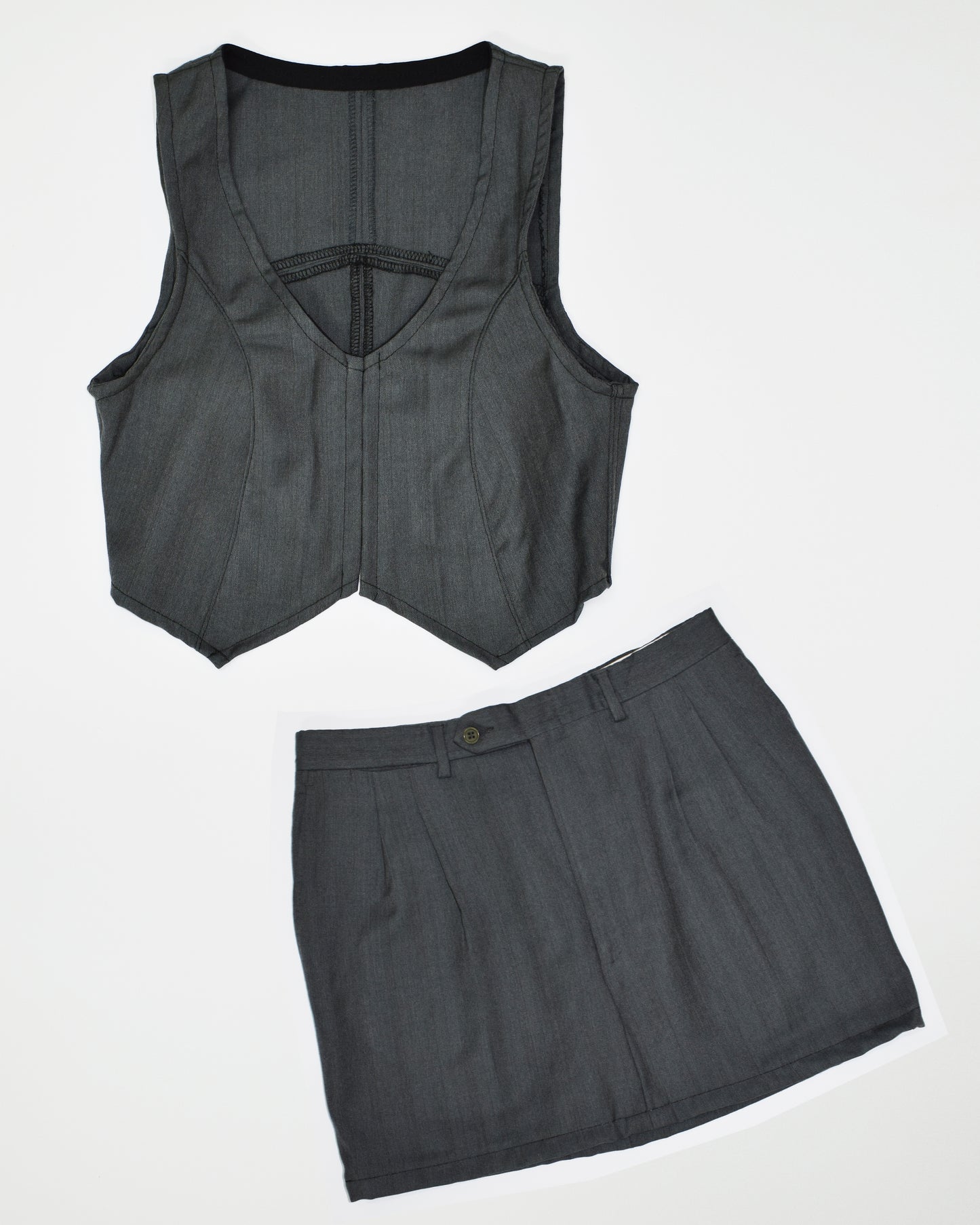 Upcycling Gilet & Skirt set
